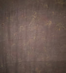 Large hand marbled charmeuse silk fabric, black