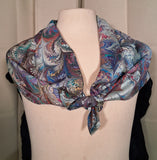 Scarf, very light blue medium weight silk square 34"x34"