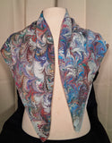 Scarf, very light blue medium weight silk square 34"x34"