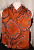 Scarf, burnt orange medium weight silk rectangle 11"x53"
