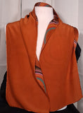 Scarf, burnt orange medium weight silk rectangle 11"x53"