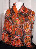 Scarf, burnt orange medium weight silk rectangle 11"x53"