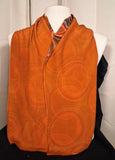 Scarf, burnt orange medium weight silk rectangle 11"x53"