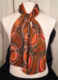 Scarf, burnt orange medium weight silk rectangle 11"x53"