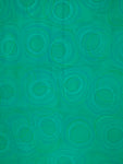 Large hand marbled charmeuse silk fabric, green
