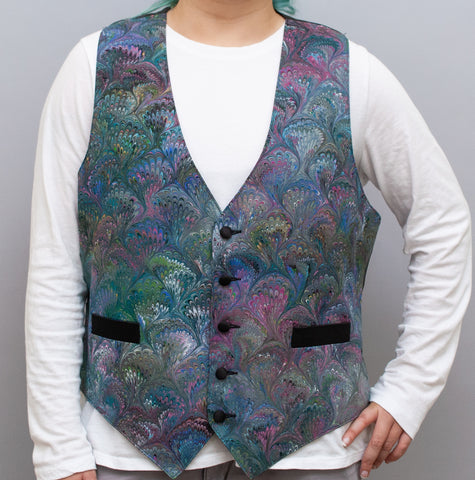 Silk vest, gray Size L