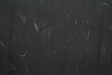 Large hand marbled charmeuse silk fabric, black