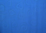 Large hand marbled charmeuse silk fabric, blue