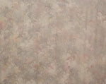 Large hand marbled charmeuse silk fabric, ecru