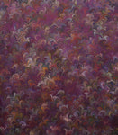 Large hand marbled charmeuse silk fabric, purple