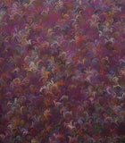 Large hand marbled charmeuse silk fabric, purple