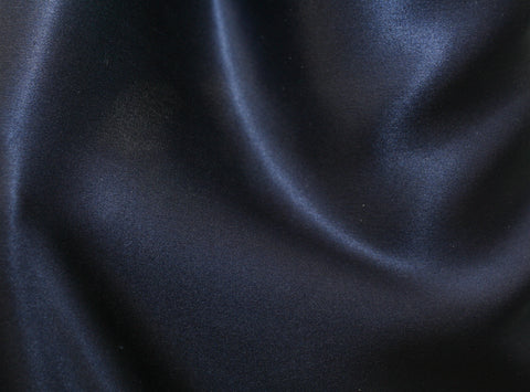 Silk fabric by yard, navy blue medium-weight charmeuse