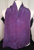 Scarf, purple medium weight silk rectangle 8" x 50"