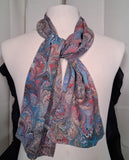 Scarf, tan medium weight silk rectangle 8" x 50"