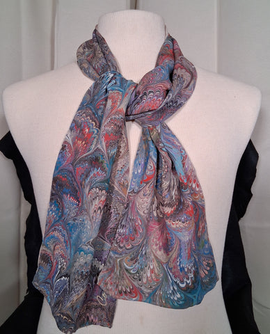 Scarf, tan medium weight silk rectangle 8" x 50"