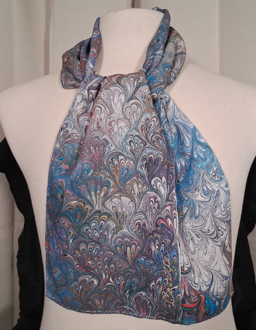 Scarf, white medium weight silk rectangle 8" x 50"