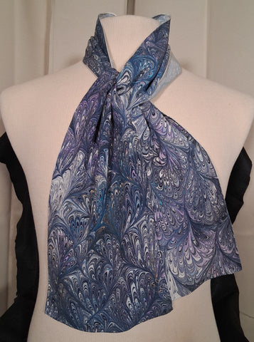 Scarf, white medium weight silk rectangle 8" x 50"