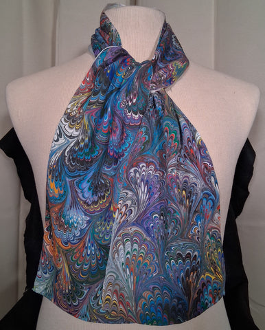 Scarf, white medium weight silk rectangle 8"x50"