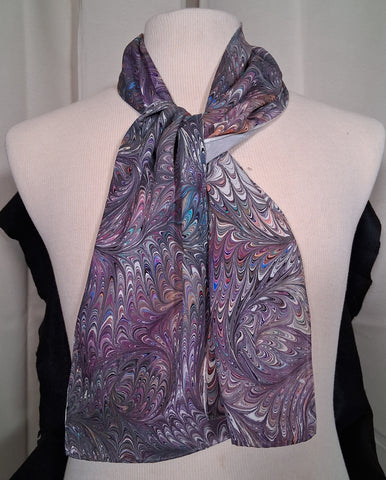 Scarf, white medium weight silk rectangle 8" x 50"