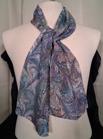 Scarf, white medium weight silk rectangle 8" x 50"