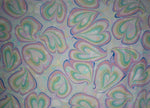 Large hand marbled charmeuse silk fabric, Off white