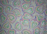 Large hand marbled charmeuse silk fabric, Off white